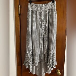 American Eagle Outfitters Black and White Striped high low skirt
